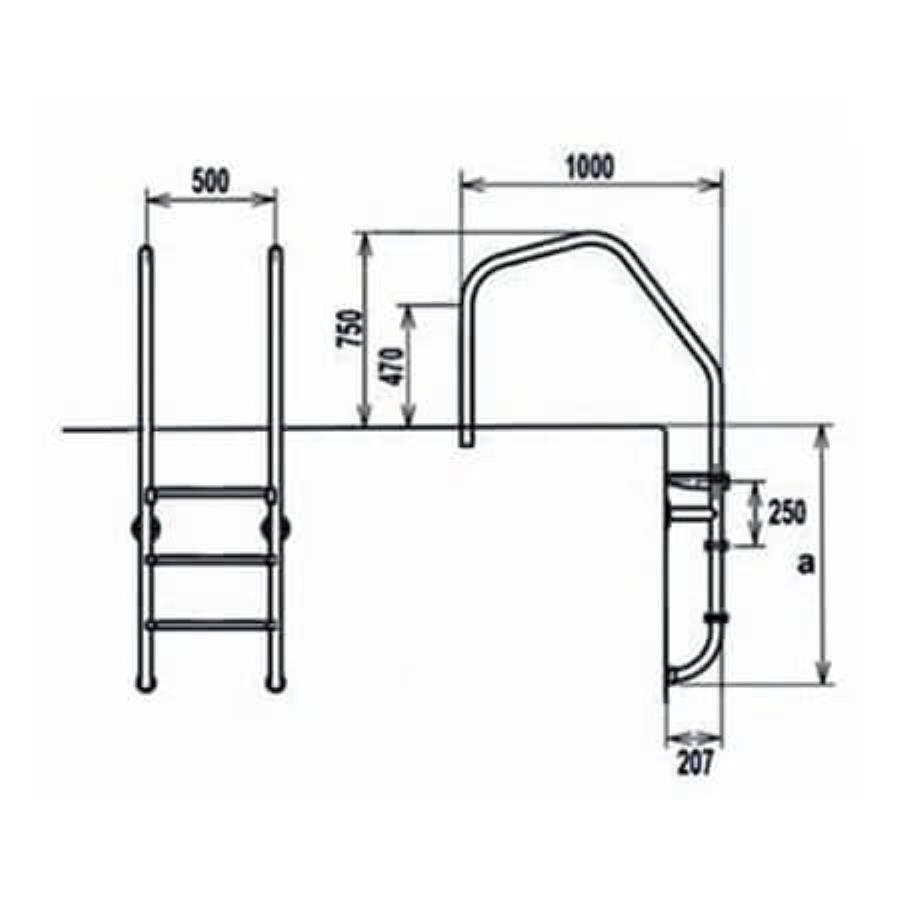 AQUA Muro Tip Merdivenler (AISI 316)