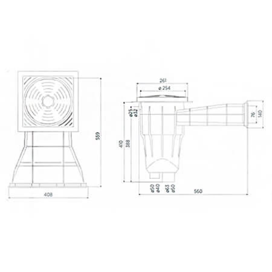 Owerflow Skimmer (Concrete and Liner pools)