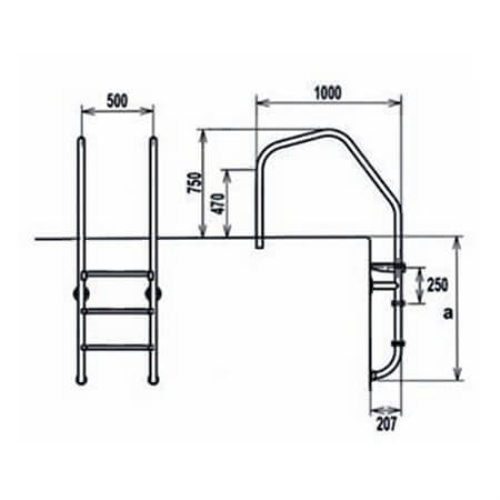 AQUA Muro Tip Merdivenler (AISI 316)