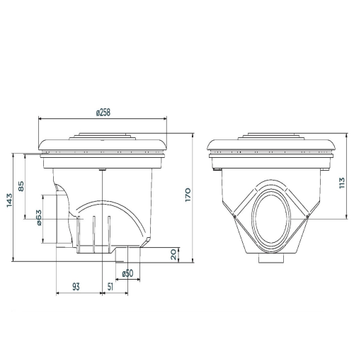 AQUA Bottom Pool Filter